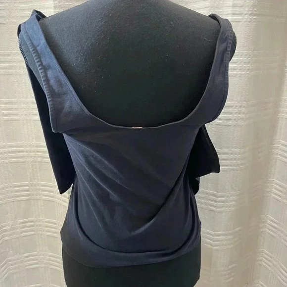 NWOT Free People big bow black cotton shirt - Picture 3 of 8